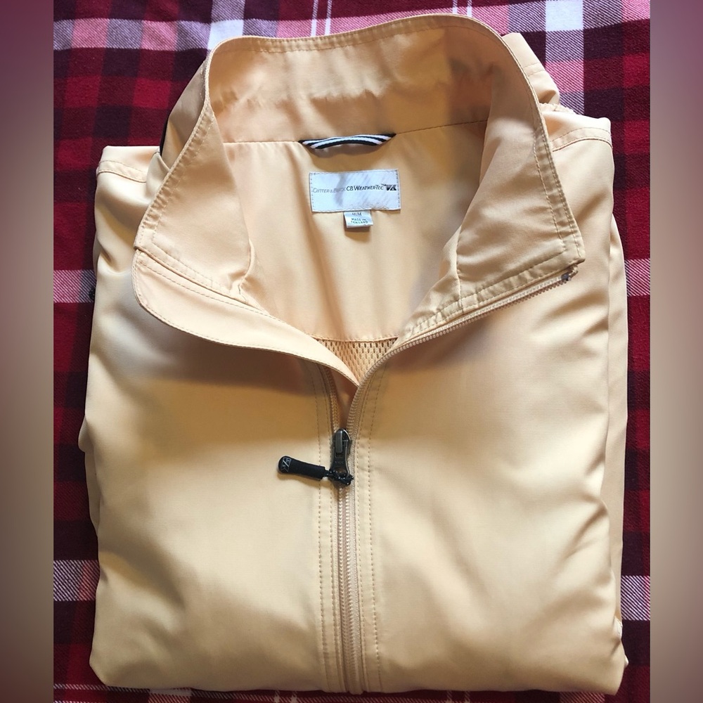 Cutter & Buck Men’s Medium Yellow Nautical Windbreaker Casual Sport Jacket - Picture 1 of 16